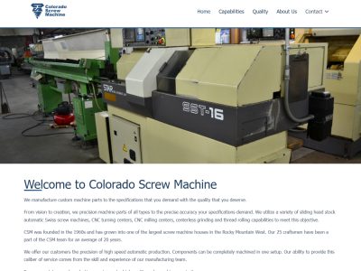 Colorado Screw Machine website screenshot