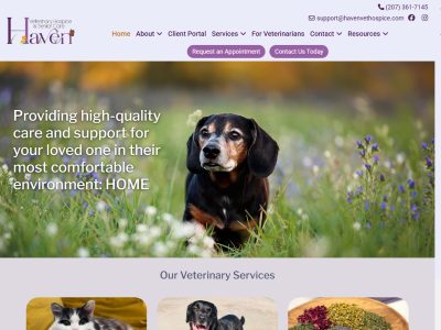 Haven Veterinary Hospice website screenshot