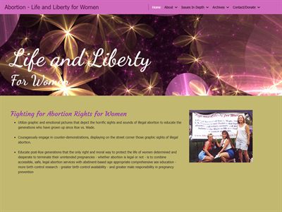 Life and Liberty for Women website screenshot