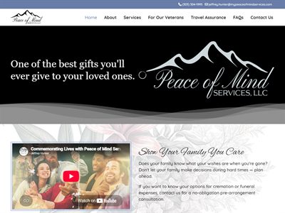 Peace of Mind Services website screenshot