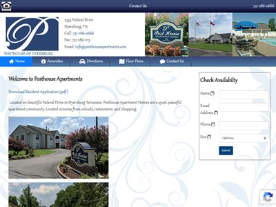 Posthouse Apartments website screenshot