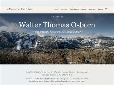 In Memory of Tom Osborn website screenshot